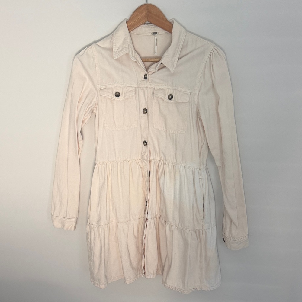 Free People Cream Mini Dress
